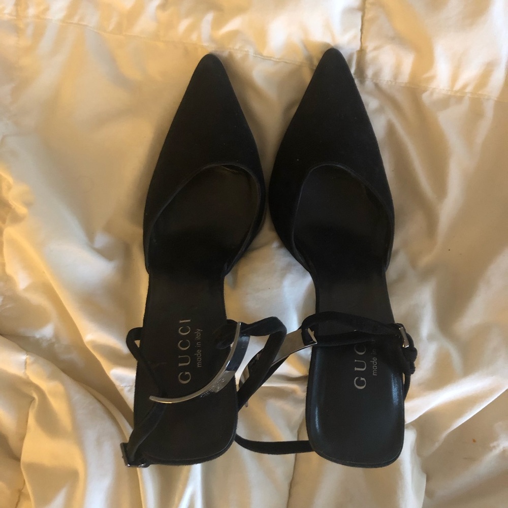 GUCCI stiletto pumps with silver ankle plate